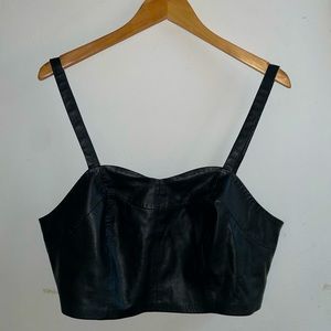 Eloquii Faux Leather Crop Top